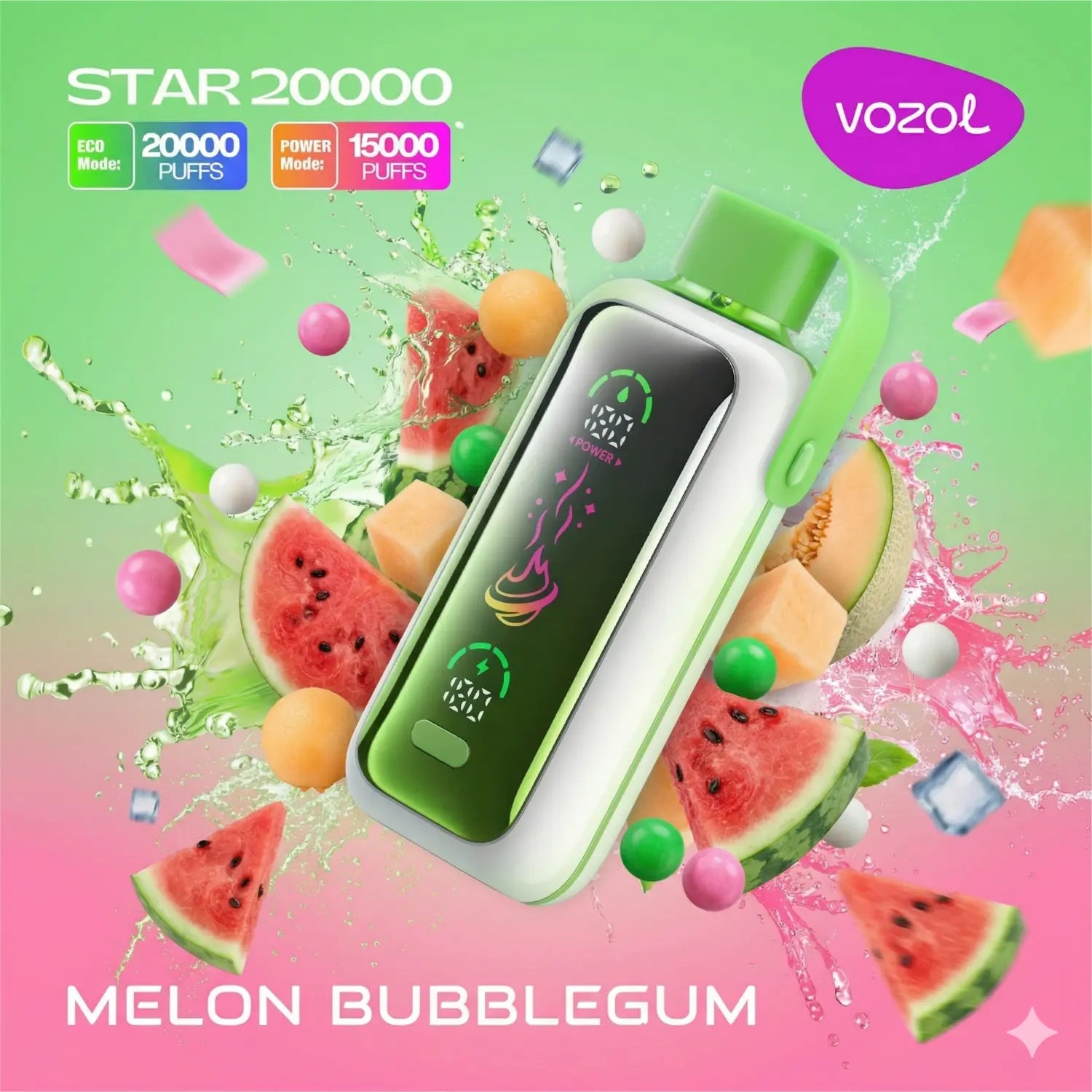 VOZOL STAR 20k – Melon Bubble Gum - Zero Vapes