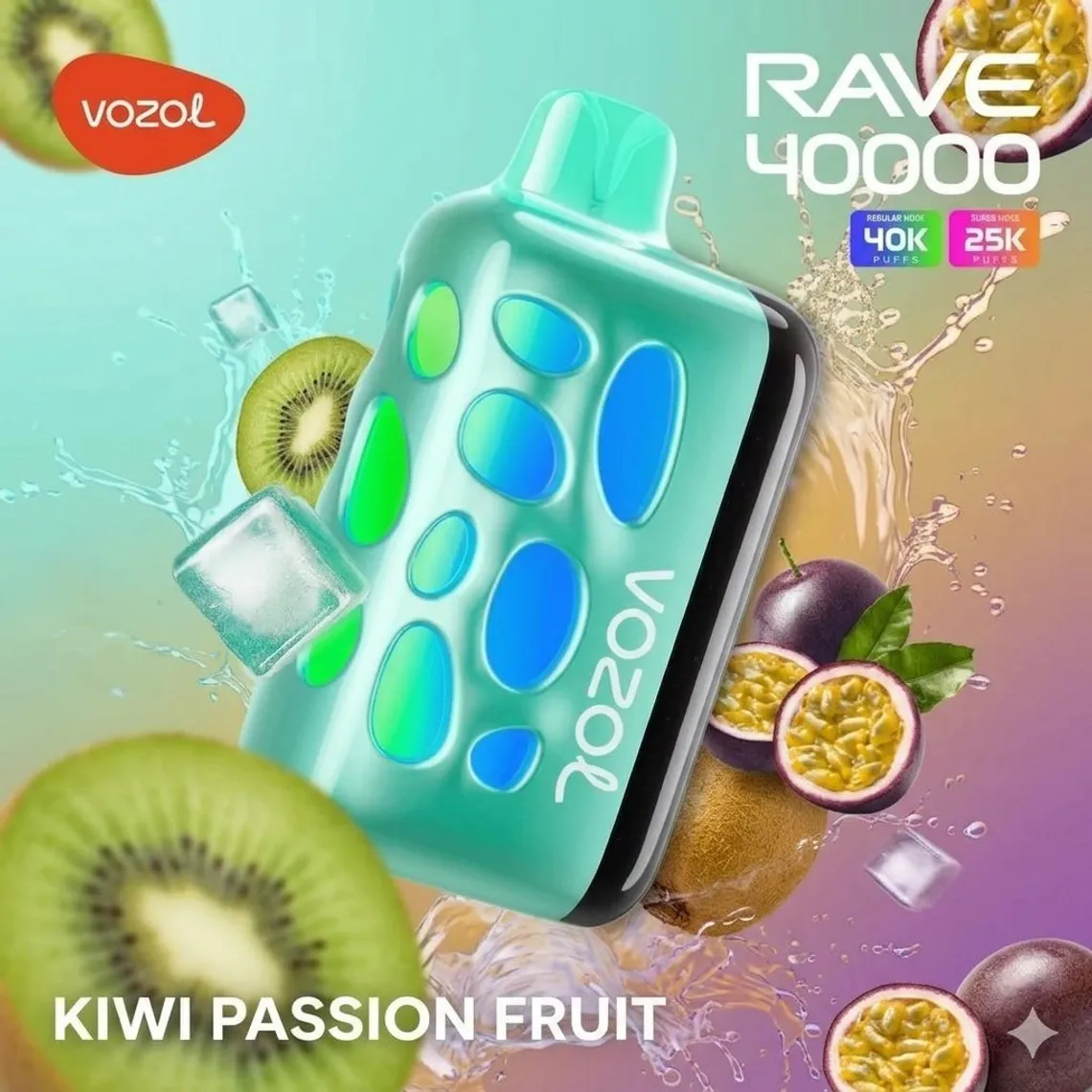 Vozol Rave 40k – Kiwi Passion Fruit - Zero Vapes