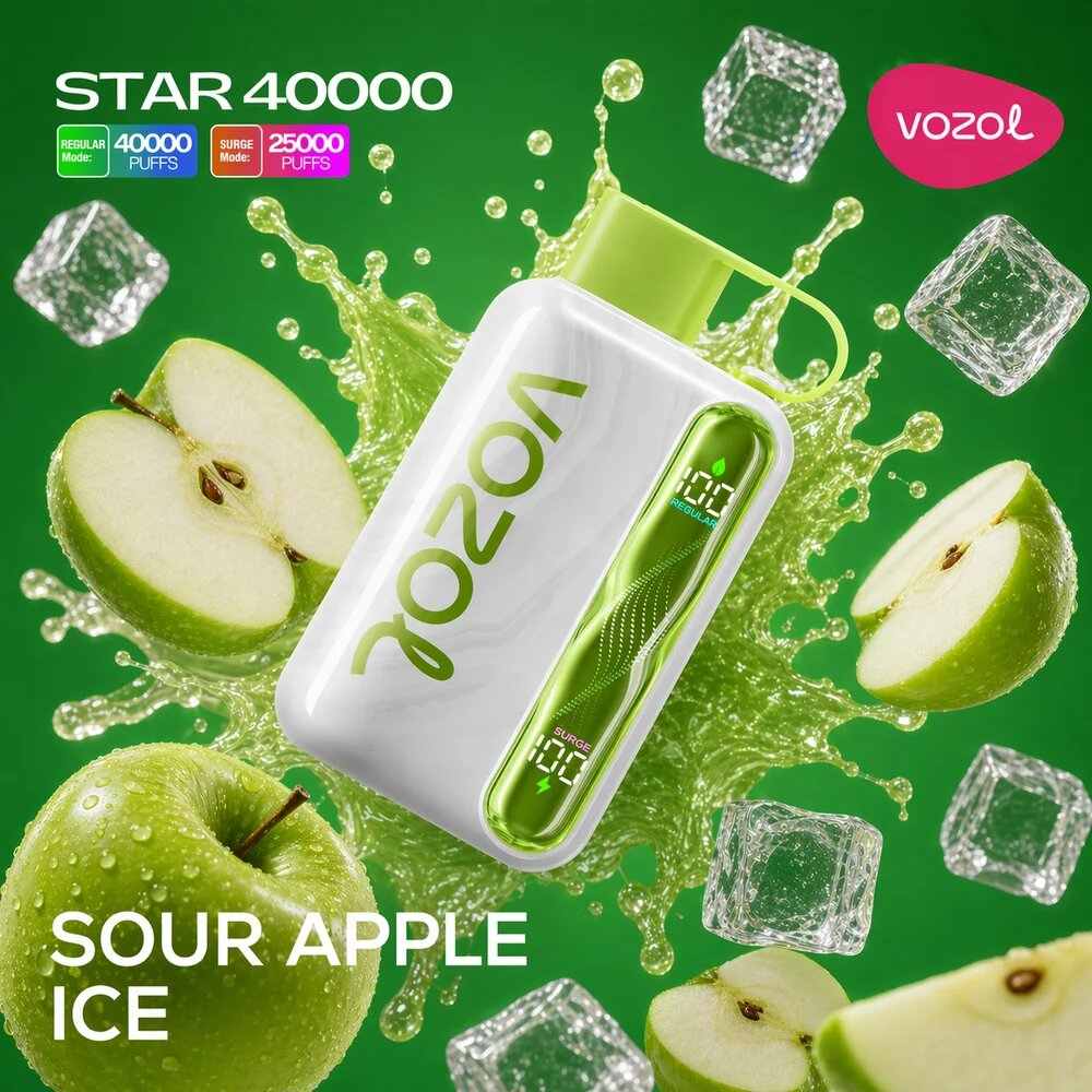 Vozol Star 40k – Sour Apple Ice - Zero Vapes