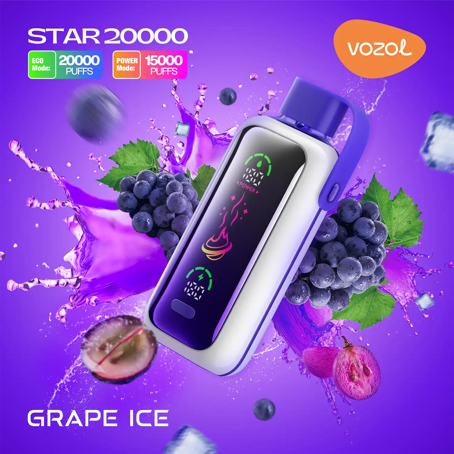 VOZOL STAR 20k – Grape Ice - Zero Vapes
