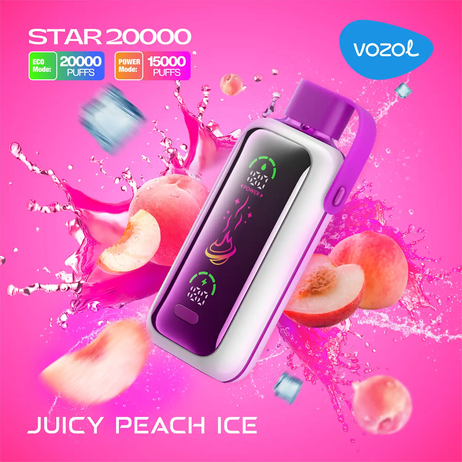 VOZOL STAR 20k – Juicy Peach Ice - Zero Vapes