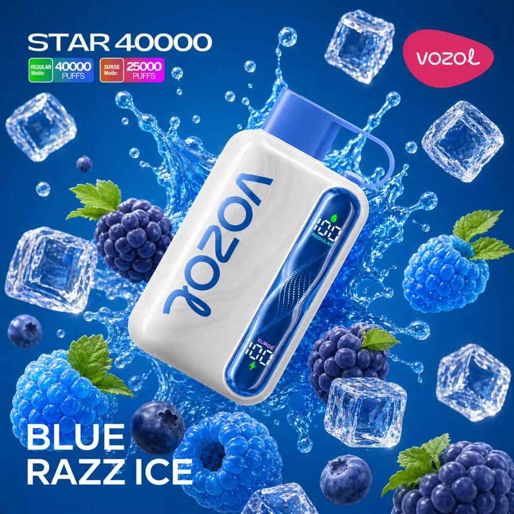 Vozol Star 40k – Blue Razz Ice - Zero Vapes